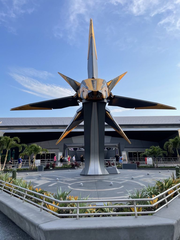 A view of the exterior of Guardians of the Galaxy: Cosmic Rewind