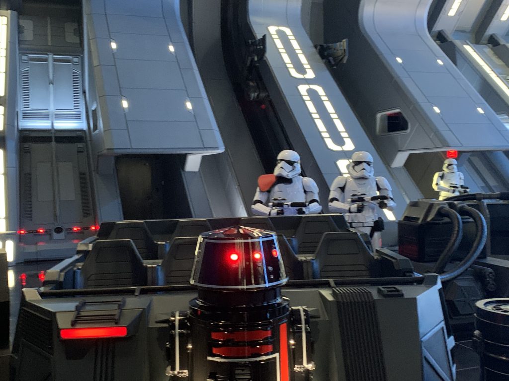 Storm Troopers inside the Rise of the Resistance Ride at Disney's Galaxy's Edge