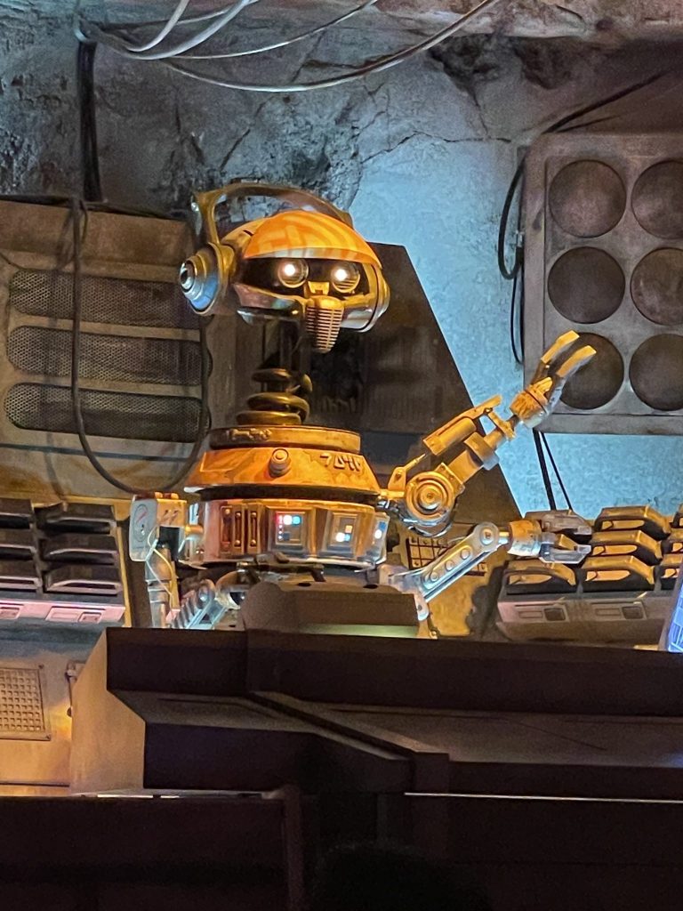 The DJ inside Oga's Cantina at Star Wars Galaxy's Edge