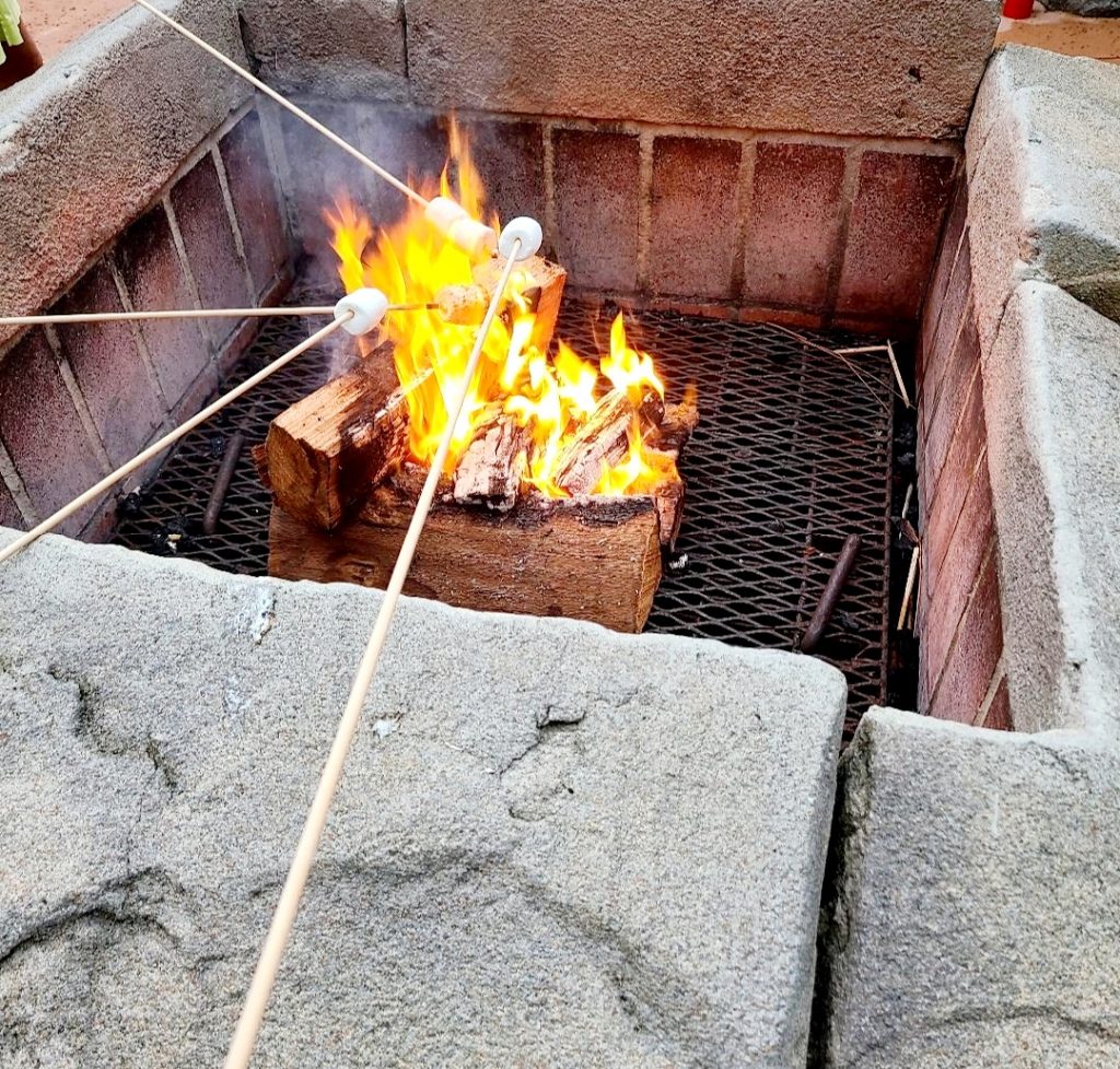 Roasting marshmallows at Disney's Wilderness Lodge Resort