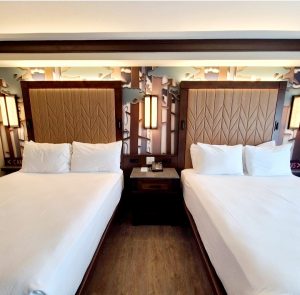 A guest room at Disney's Wilderness Lodge Resort