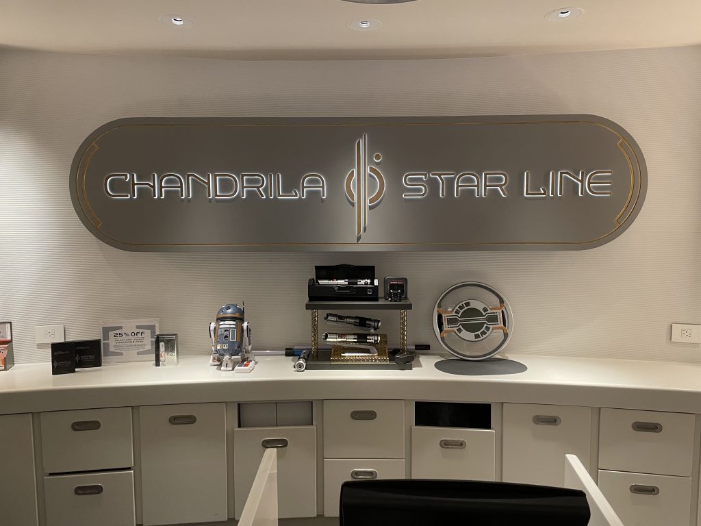 The gift shop aboard Star Wars Galactic Starcruiser