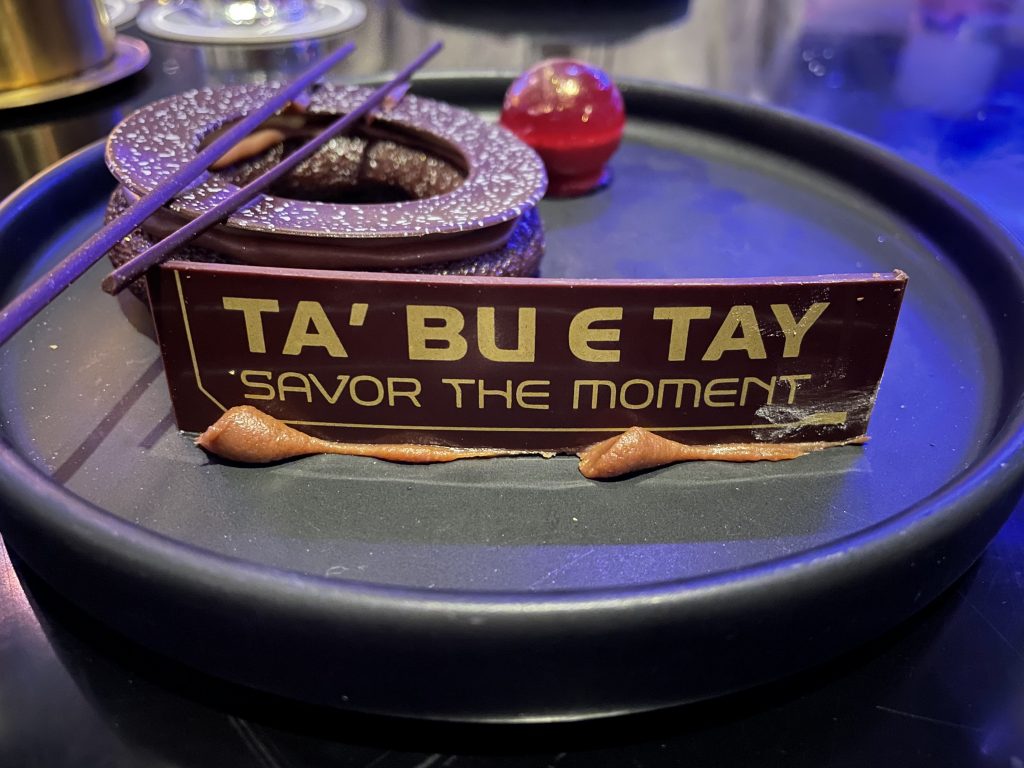 Dessert aboard the Star Wars Galactic Starcruiser