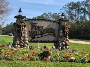 The welcome sign to Fort Wilderness