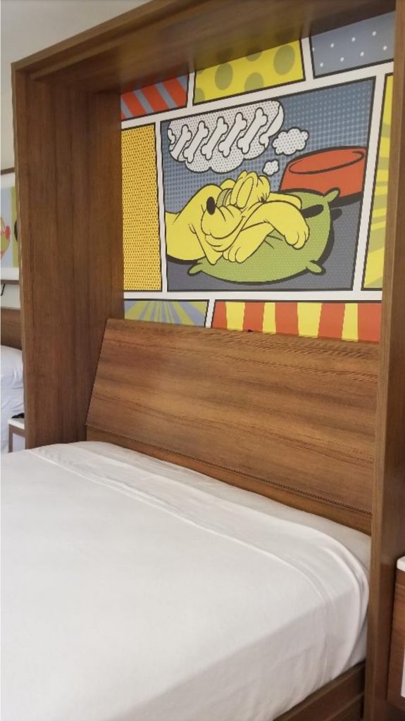 Disney's Pop Century Resort View of Room and Bed