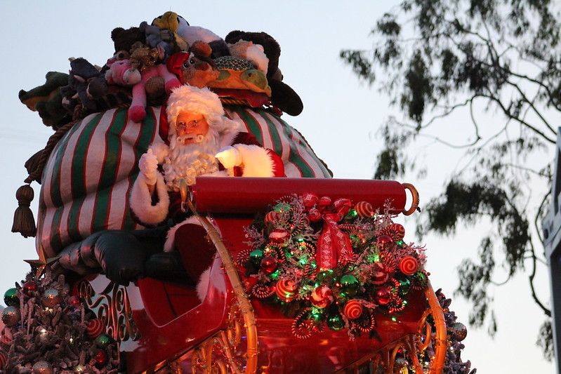 Santa in the Christmas Parade at Disney 