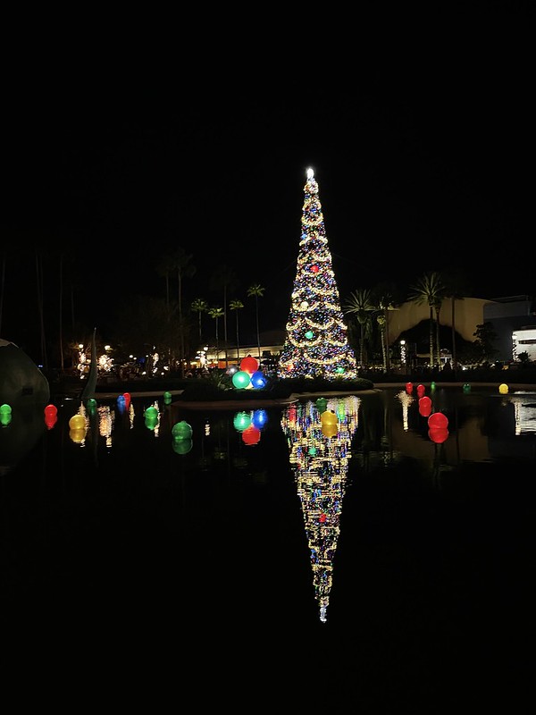 A Christmas tree at Disney's Hollywood Studios
